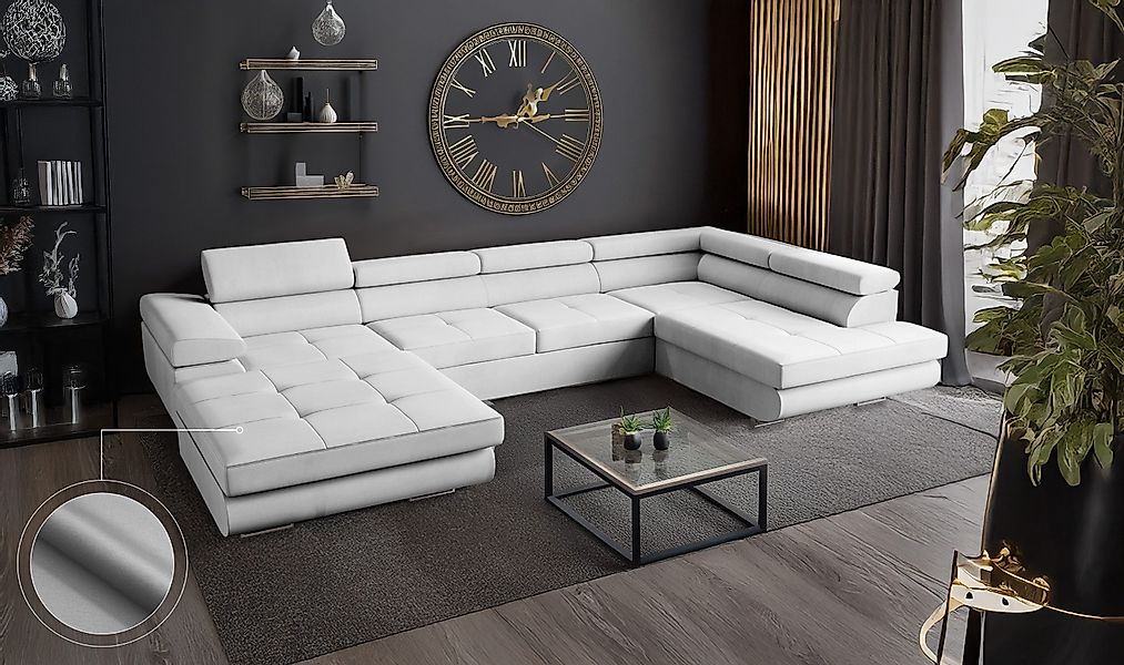 Goldstoff Wohnlandschaft mit Schlaffunktion, Couch für günstig online kaufen