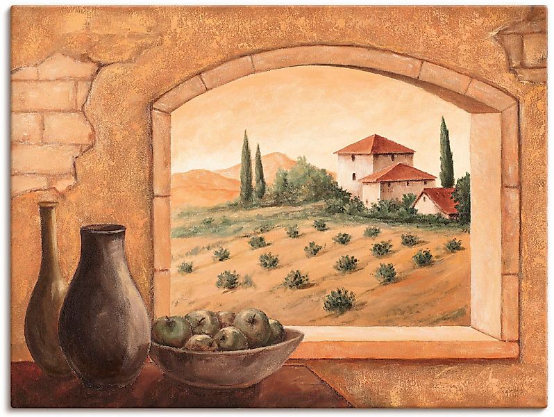 Artland Leinwandbild "Toskana" Fensterblick 1 Stk. tlg. als Alubild, Outdoo günstig online kaufen