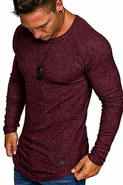 Amaci&Sons Sweatshirt TYLER Feinstrick Pullover Herren Oversize Basic Melan günstig online kaufen