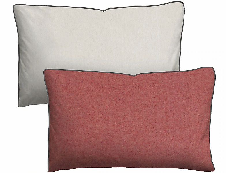 Biberna Kissenbezug "Hermal Flanell mit Reißverschluss, Melange-Optik, Wend günstig online kaufen