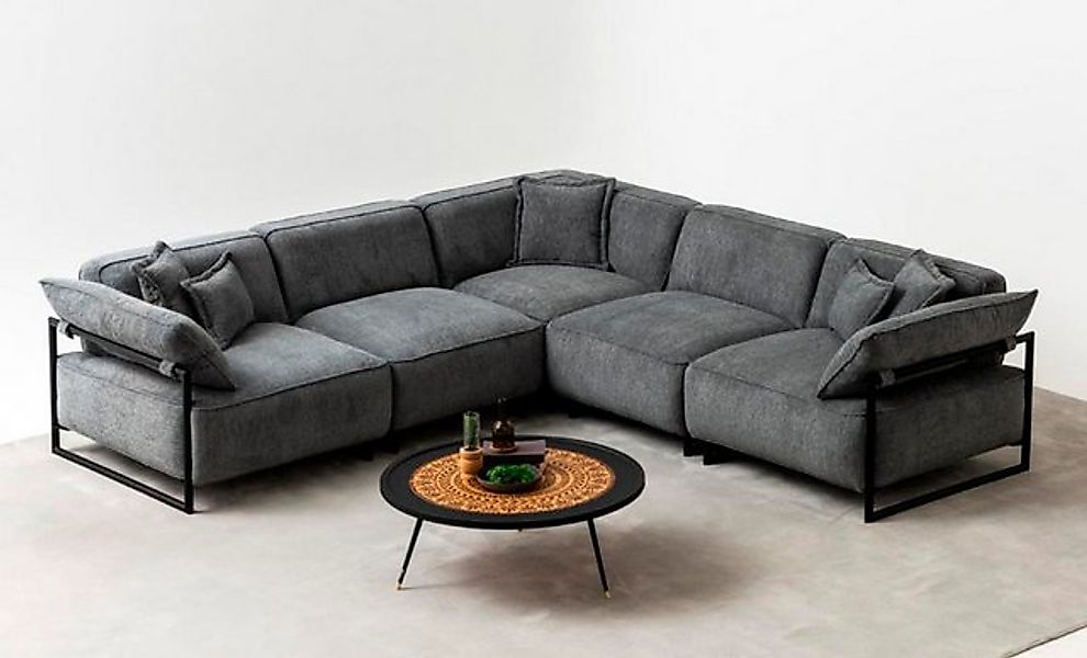 Xlmoebel Ecksofa Bezugsofa Sitzlandschaft Eck Design Zeitgemäß Sofa L-Form, günstig online kaufen