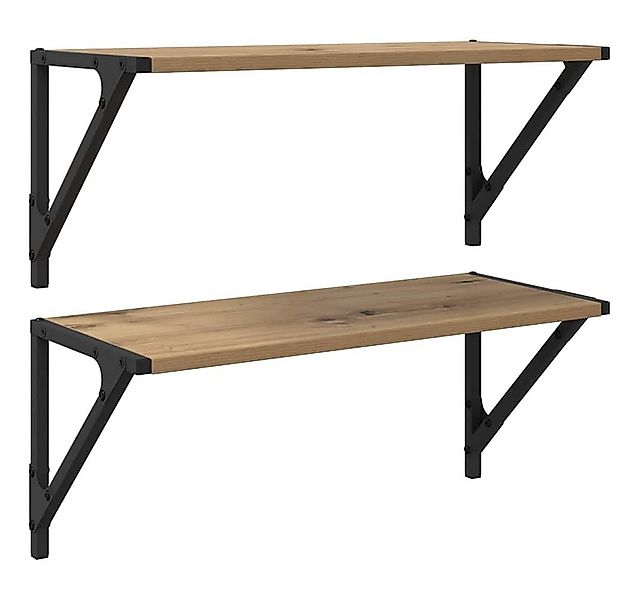 vidaXL Regal Wandregale 2 pcs Artisan-Eiche 60 x 25 x 25,5 cm Holzwerkstoff günstig online kaufen