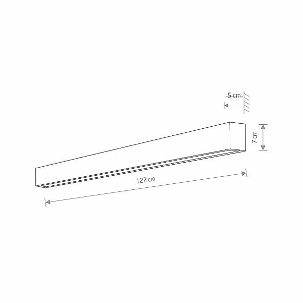 Wandleuchte Straight L, 122 cm, schwarz günstig online kaufen