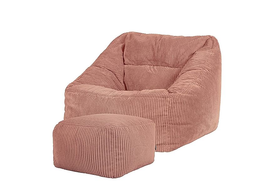 icon Sitzsack Riesen Sessel aus Cord Flauschig „Natalia" mit Hocker (Spar-S günstig online kaufen