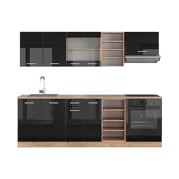 Vicco Küchenzeile R-Line, Blau-Grau/Anthrazit, 240 cm günstig online kaufen