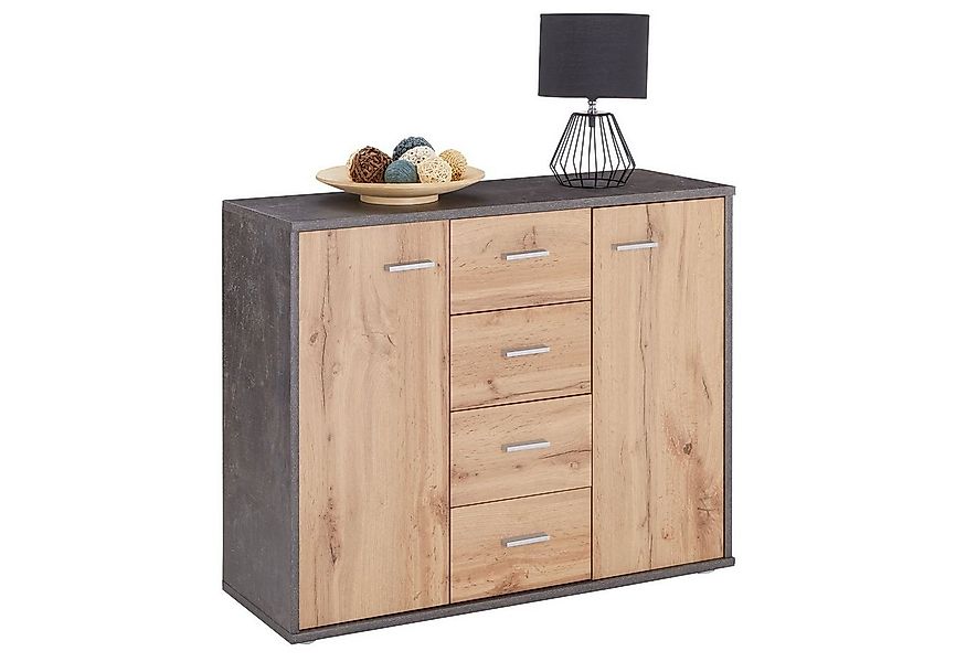CARO-Möbel Highboard JAMIE, Sideboard Kommode Mehrzweckschrank für Wohnzimm günstig online kaufen