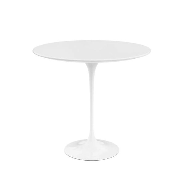 Knoll International - Saarinen Beistelltisch Ø 41cm - weiß/Laminat/Gestell günstig online kaufen