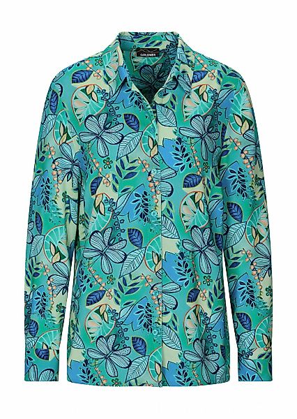 GOLDNER Kurzarmbluse "Kurzgröße Blusenshirt mit floralem Print" figurschmei günstig online kaufen