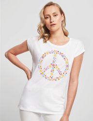 Youth Designz Print-Shirt "Peace Flowers" Damen günstig online kaufen