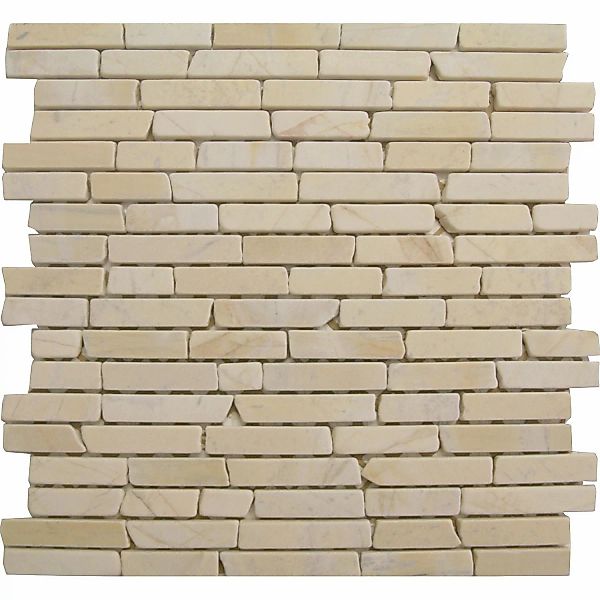 Mosaikmatte Naturstein Yellow Sun Brick 30 cm x 30 cm günstig online kaufen