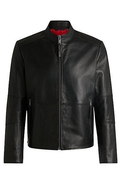 HUGO Outdoorjacke Slim-Fit Lederjacke mit Stehkragen günstig online kaufen