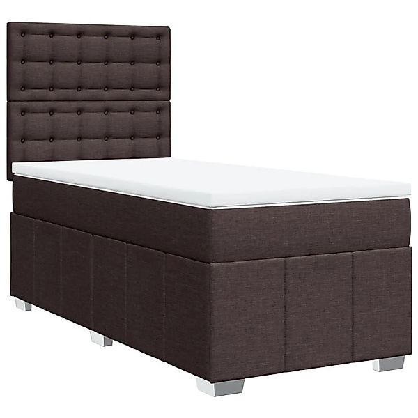 vidaXL Boxspringbett mit Matratze Dunkelbraun 90x190 cm Stoff 3293840 günstig online kaufen