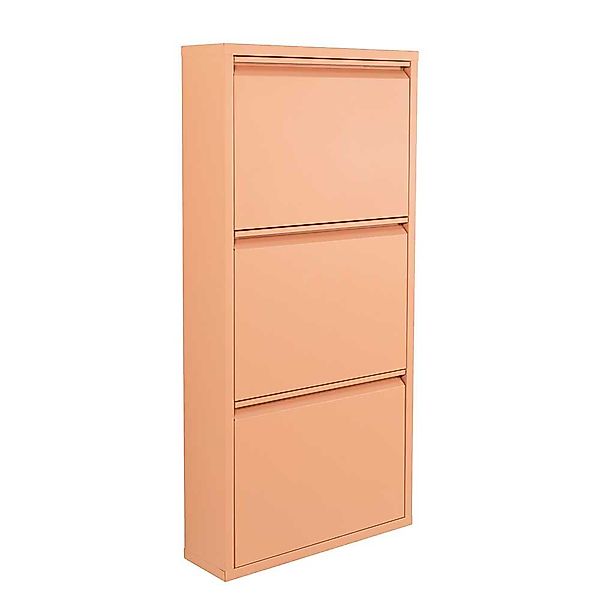 Schuhklappenschrank Metall in Terracotta die Wandmontage günstig online kaufen