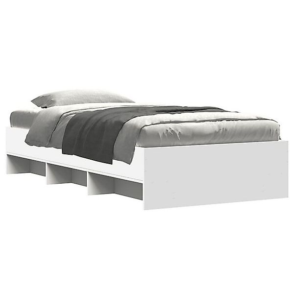 vidaXL Bett Bettgestell Weiß 75x190 cm Holzwerkstoff günstig online kaufen