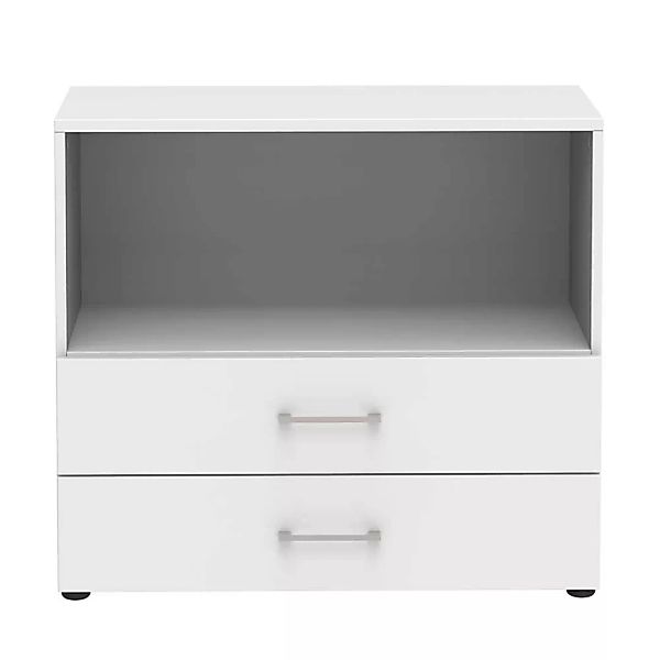 Büroregal weiß mit zwei Schubladen 72 cm hoch günstig online kaufen