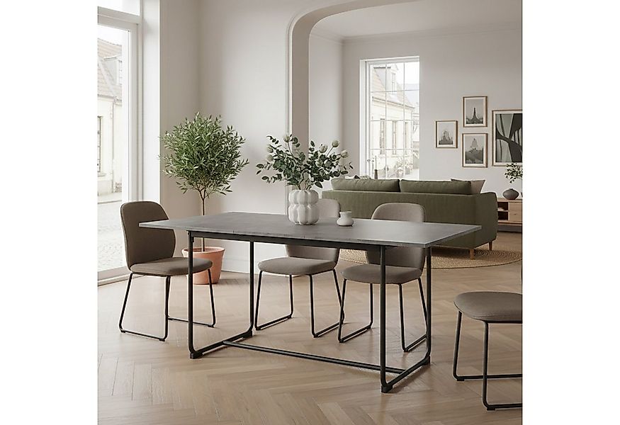 B&D home Esstisch LIO, Metallgestell schwarz oder weiß, ausziehbar, 4-6 Per günstig online kaufen