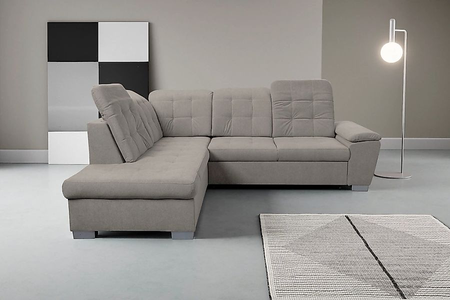 WERK2 Ecksofa "Bonny inkl. Kopfteilverstellung, Bettfunktion, Stauraum, Bre günstig online kaufen