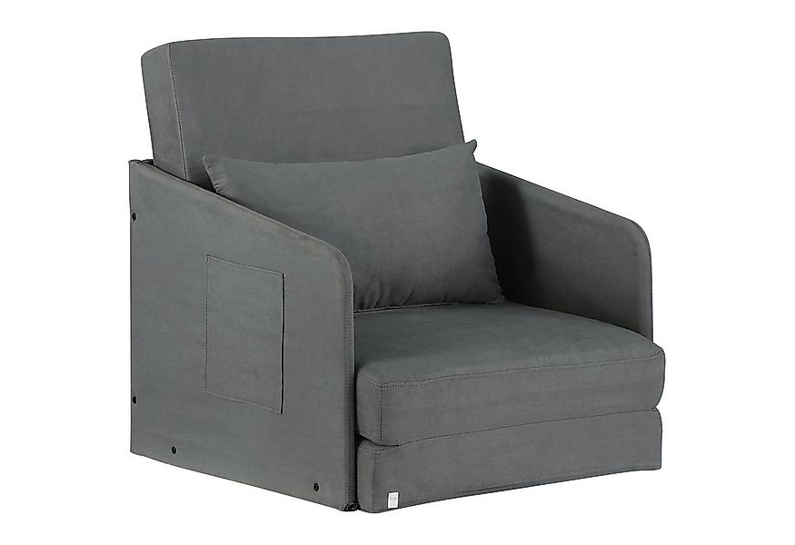 HOMCOM Sessel Einzelsofa Waschbarer Bezug 2 Seitentaschen Kissen (Schlafsof günstig online kaufen