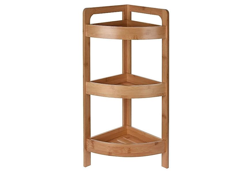 Koopman Eckregal GLADIS, 3 Fächer, Braun, Bambusholz, B 23 x H 61 x T 23 cm günstig online kaufen