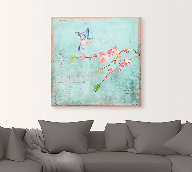 Artland Wandbild »Vogelgezwitscherwetter«, Sprüche & Texte, (1 St.), als Al günstig online kaufen