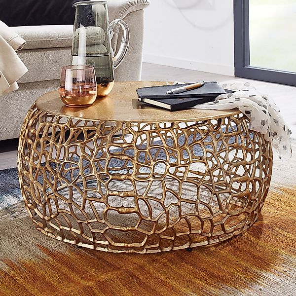 FINEBUY Couchtisch FB41462 (66x66x30 cm Gold, günstig online kaufen