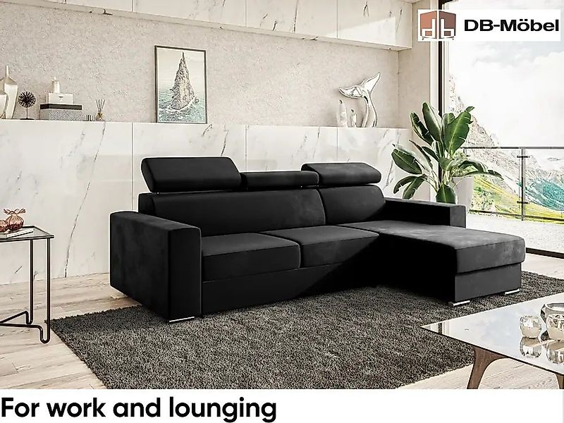 DB-Möbel Ecksofa Ecksofa mit Schlaffunktion mit Relaxfunktion und Kopfstütz günstig online kaufen