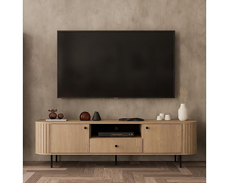 Compleo TV-Schrank 180 cm breit Eiche cremona, Elegant design, Natural, Low günstig online kaufen