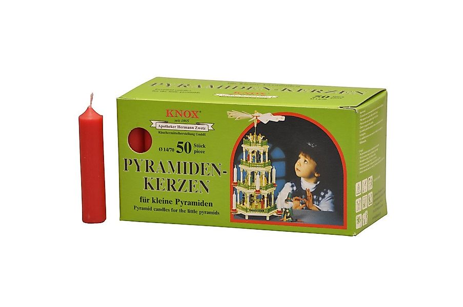 KNOX Spitzkerze Knox Pyramidenkerzen rot 14 x 70 mm, 50 Stück günstig online kaufen