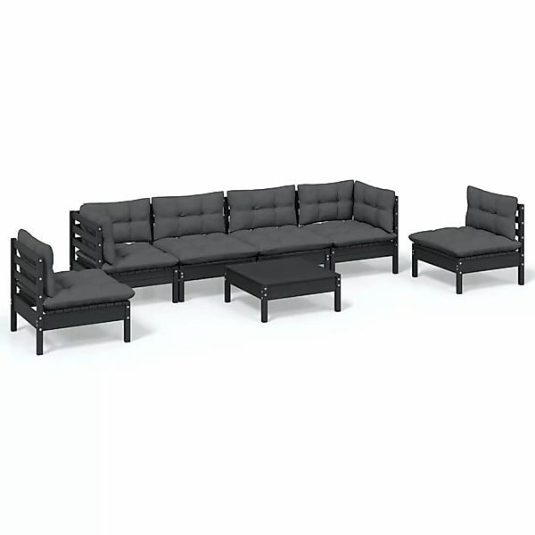 7-tlg. Garten-lounge-set Mit Kissen Kiefer Massivholz günstig online kaufen