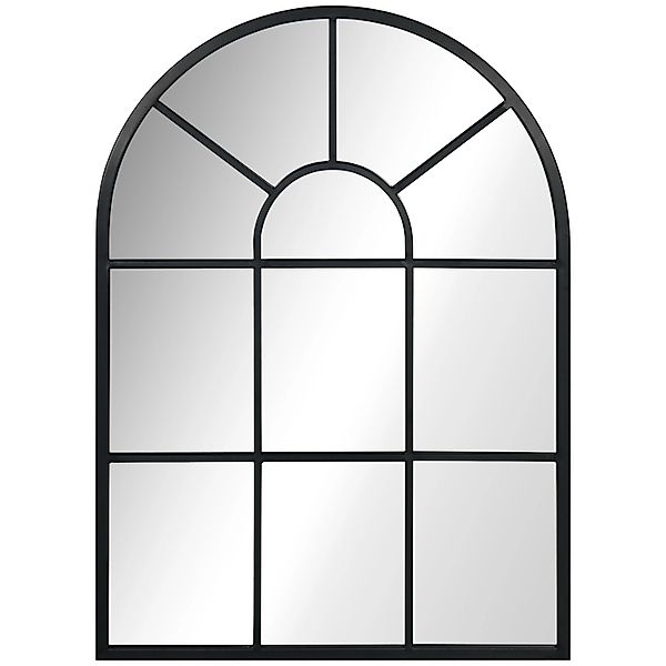 HOMCOM Wandspiegel Fensterspiegel 70 x 50 cm mit Metallrahmen Schwarz günstig online kaufen