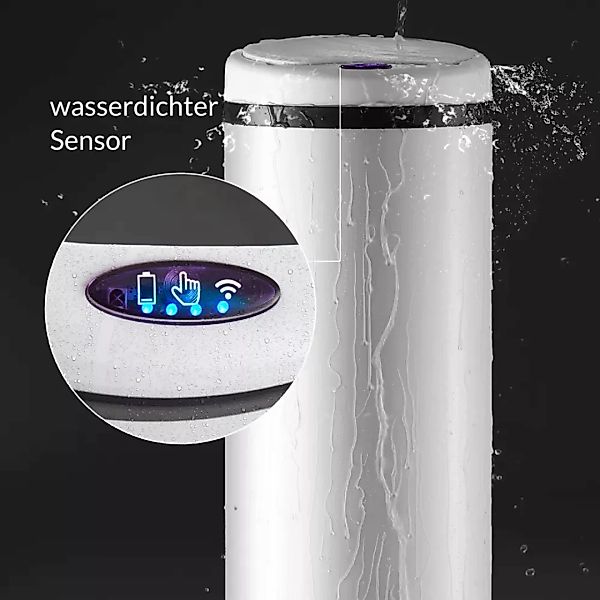 Sensor Mülleimer Weiß Edelstahl 30L günstig online kaufen