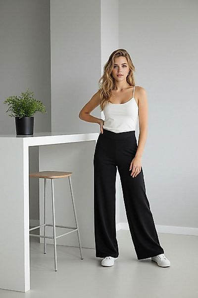 Zuckerwatte Strickhose mit breitem Bund, aus wertiger Viskose Stretch Misch günstig online kaufen