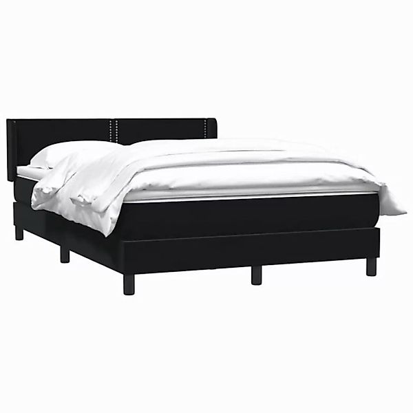 vidaXL Bett Boxspringbett mit Matratze Schwarz 140x220 cm Samt günstig online kaufen