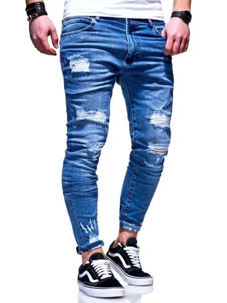 behype Slim-fit-Jeans "Dino" mit tollen Used-Elementen günstig online kaufen