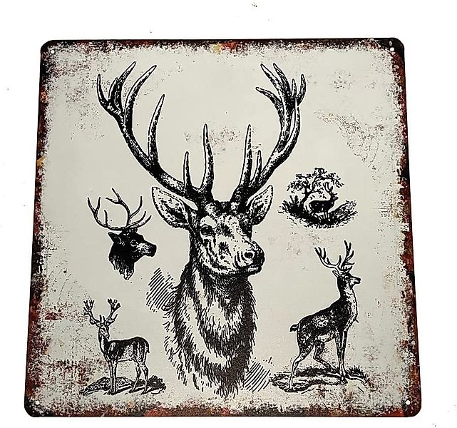 LB H&F Lilienburg Metallbild Schild Hirsch günstig online kaufen