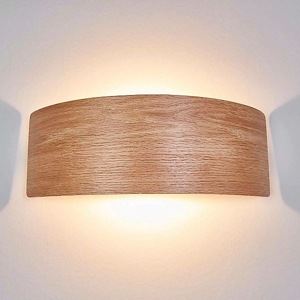 LED-Wandleuchte Rafailia 33cm, Holz günstig online kaufen