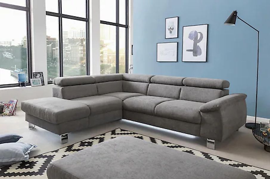 COTTA Ecksofa »Komaris L-Form, B: 249 cm« mit Kopfteilverstellung, optional günstig online kaufen