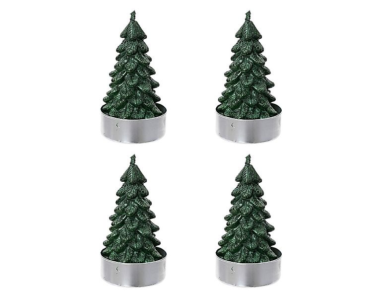 Kaemingk Teelicht, Teelichter Kerzen Paraffin 7cm Tannenbaum Form 4er Set P günstig online kaufen