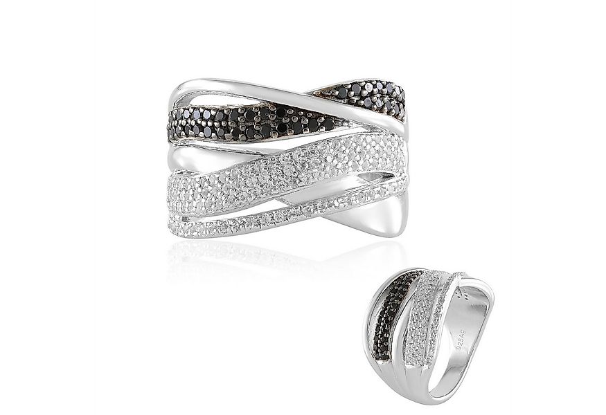 Cavill Silberring Schwarzer Spinell Weißer Topas Silber Ring (1-tlg) günstig online kaufen