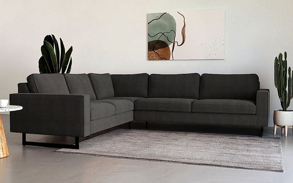 Places of Style Ecksofa "Pinto, XXL, 250/290 cm, langer Schenkel, Ottomane" günstig online kaufen