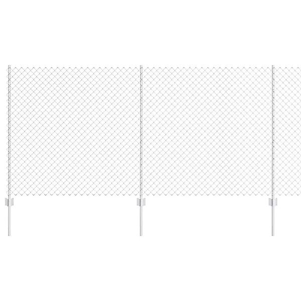 vidaXL Zaun mit Pfosten Silber 1,2 x 10 m Stahl 3336289 günstig online kaufen