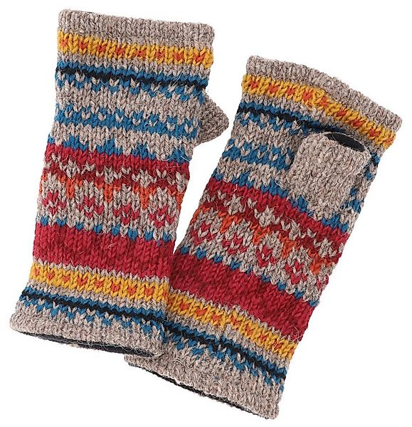 Guru-Shop Strickhandschuhe Handstulpen, handgestrickte Wollstulpen aus.. günstig online kaufen