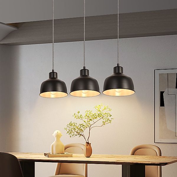 Nettlife Hängeleuchte Vintage 3 Flammig Schwarz günstig online kaufen
