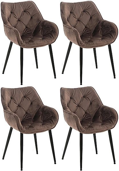CLP Esszimmerstuhl Tanna Samt (4er Set, 4 St), Armlehnen, Metallgestell günstig online kaufen