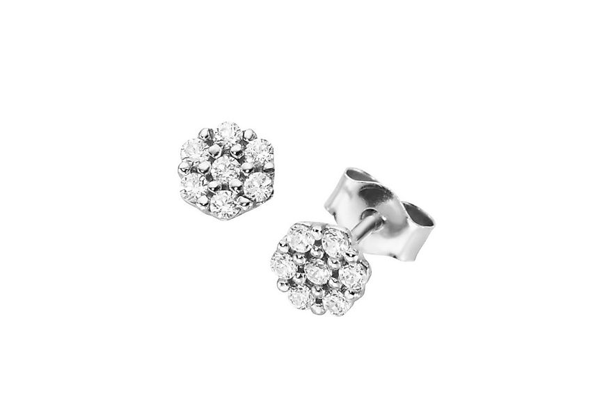 Luigi Merano Paar Ohrstecker Blüte mit Zirkonia, Gold 375 günstig online kaufen