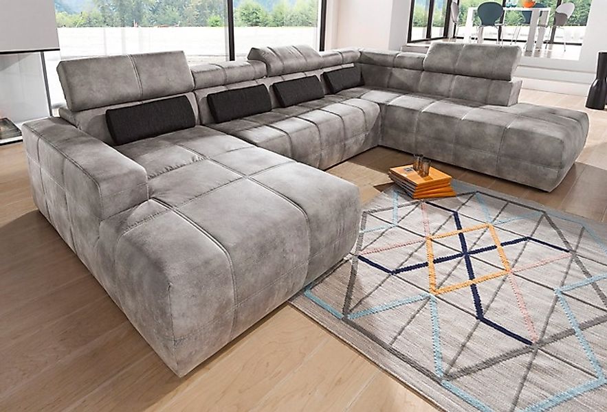 DOMO collection Wohnlandschaft »Brandon, whlw. mit Sitztiefenverstellung, w günstig online kaufen