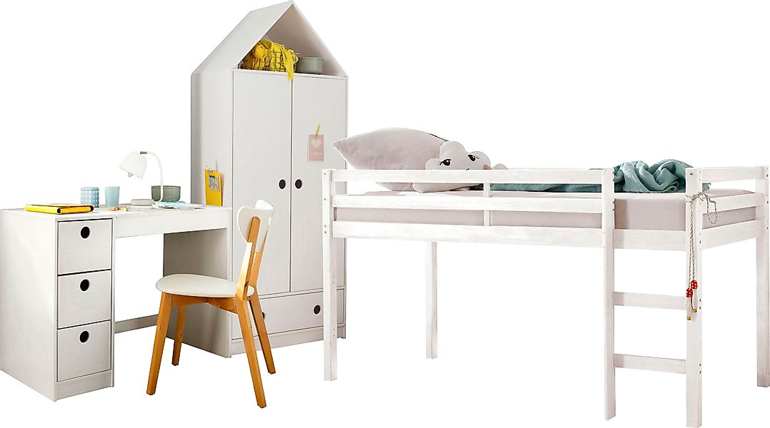 OTTO home Jugendzimmer-Set »Alpi« Spar-Set, 3 Stk. tlg. Hochbett, Schreibti günstig online kaufen