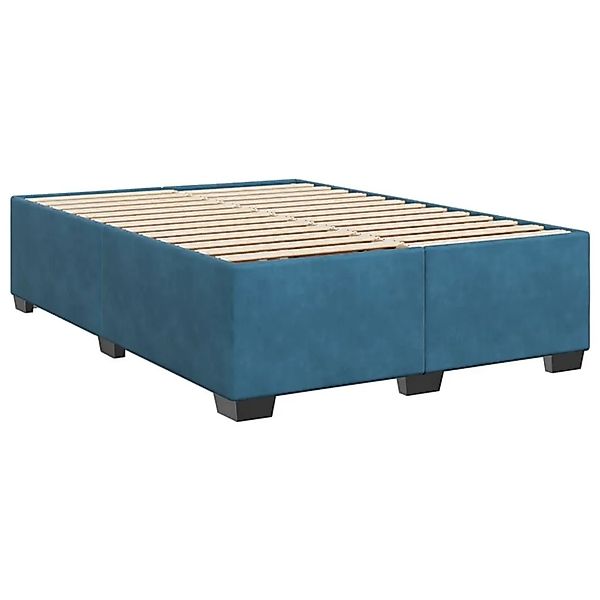 vidaXL Bettgestell Blau 140x190 cm Samt 3284635 günstig online kaufen