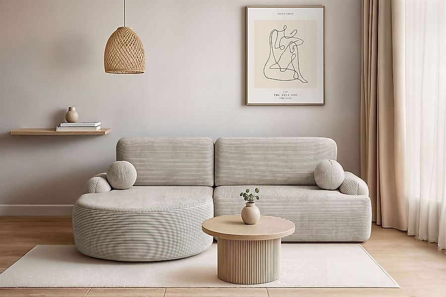 Lookway Ecksofa CLEO CORD Rundes Ecksofa günstig online kaufen