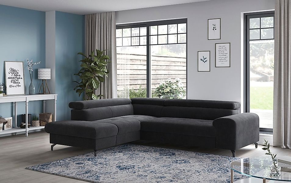 COTTA Ecksofa "Aura L-Form, B: 260 cm" mit Bettfunktion, Bettkasten & Kopft günstig online kaufen